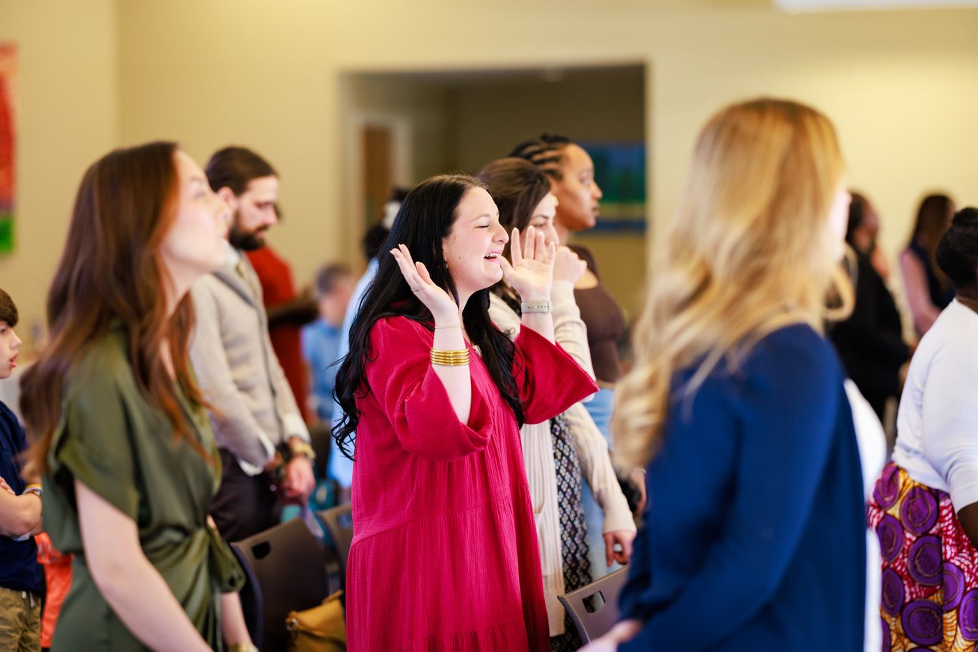 The congregation in worship