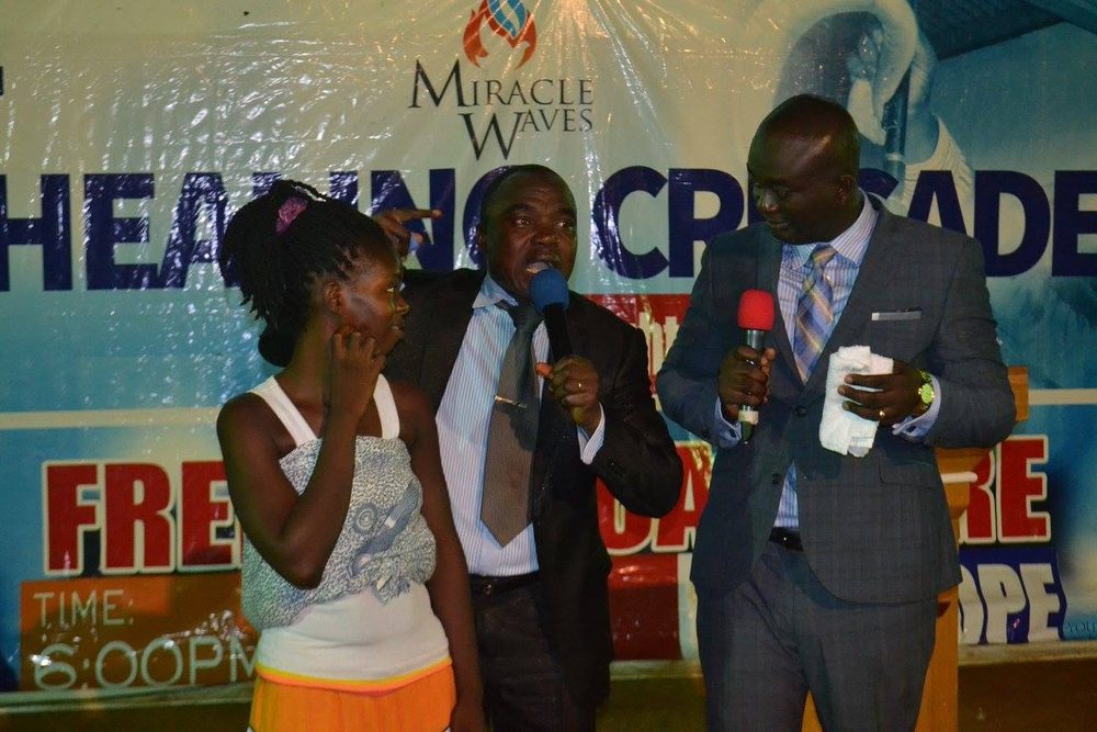A testimony of restored hearing at a Miracle Waves healing crusade